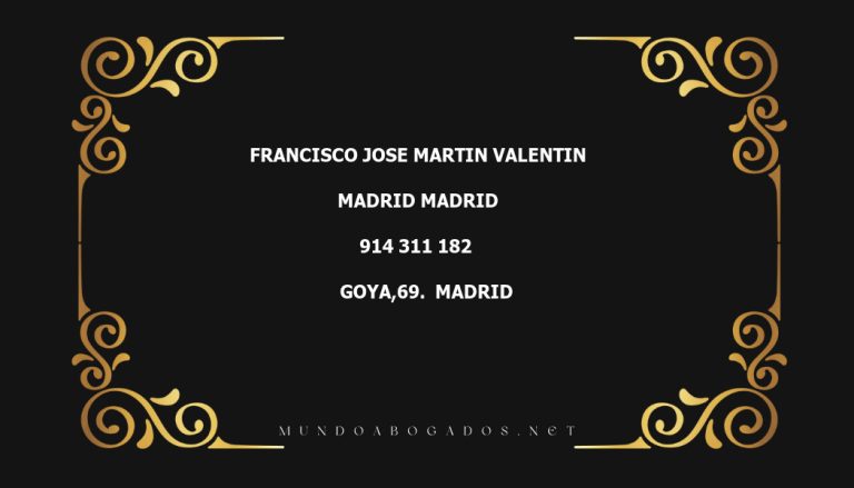 abogado Francisco Jose Martin Valentin en la localidad de Madrid