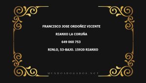 abogado Francisco Jose Ordoñez Vicente en la localidad de Rianxo