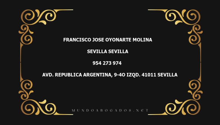 abogado Francisco Jose Oyonarte Molina en la localidad de Sevilla