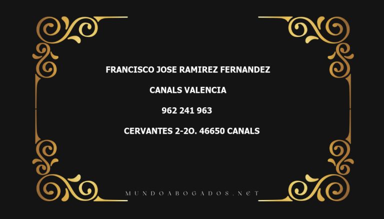 abogado Francisco Jose Ramirez Fernandez en la localidad de Canals