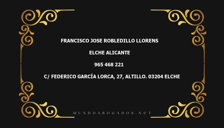 abogado Francisco Jose Robledillo Llorens en la localidad de Elche