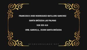 abogado Francisco Jose Rodriguez-Batllori Sanchez en la localidad de Santa Brígida