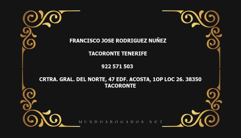 abogado Francisco Jose Rodriguez Nuñez en la localidad de Tacoronte