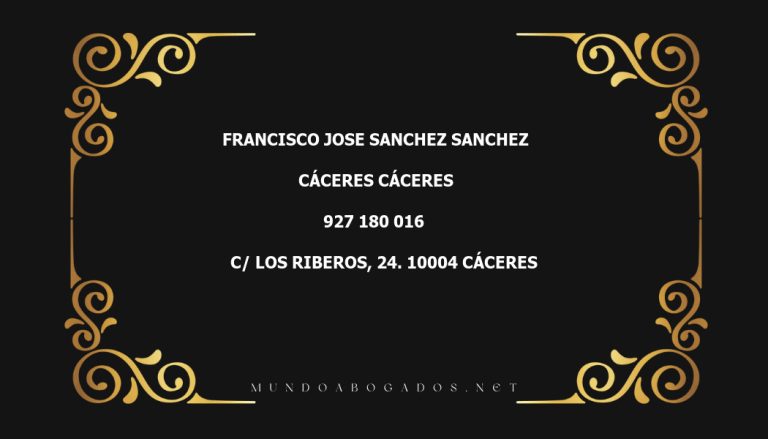 abogado Francisco Jose Sanchez Sanchez en la localidad de Cáceres