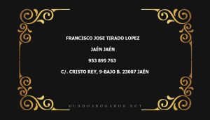 abogado Francisco Jose Tirado Lopez en la localidad de Jaén