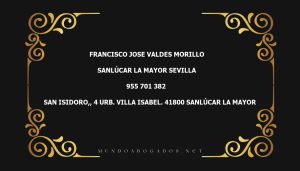 abogado Francisco Jose Valdes Morillo en la localidad de Sanlúcar la Mayor