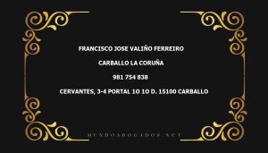 abogado Francisco Jose Valiño Ferreiro en la localidad de Carballo