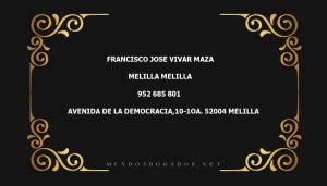 abogado Francisco Jose Vivar Maza en la localidad de Melilla