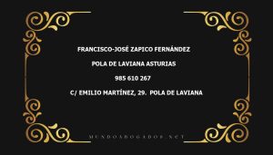 abogado Francisco-José Zapico Fernández en la localidad de Pola de Laviana