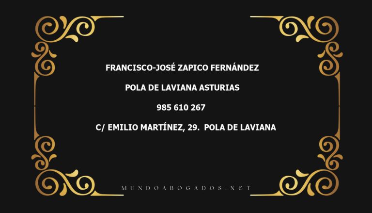 abogado Francisco-José Zapico Fernández en la localidad de Pola de Laviana