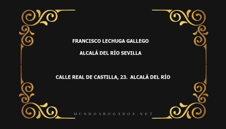 abogado Francisco Lechuga Gallego en la localidad de Alcalá del Río