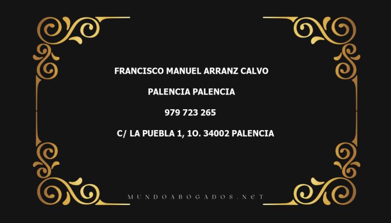 abogado Francisco Manuel Arranz Calvo en la localidad de Palencia