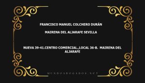 abogado Francisco Manuel Colchero Durán en la localidad de Mairena del Aljarafe