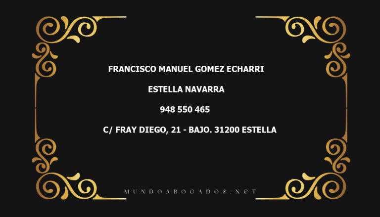 abogado Francisco Manuel Gomez Echarri en la localidad de Estella