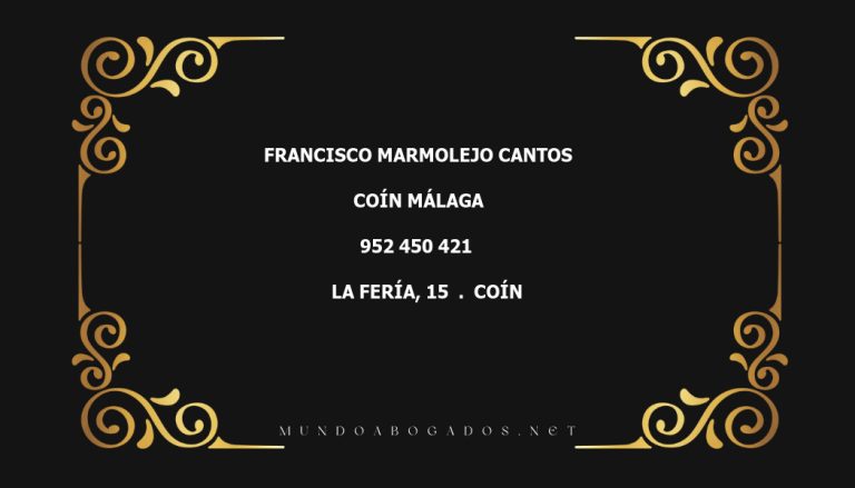 abogado Francisco Marmolejo Cantos en la localidad de Coín