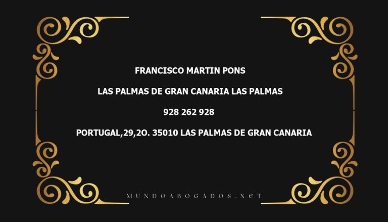 abogado Francisco Martin Pons en la localidad de Las Palmas de Gran Canaria