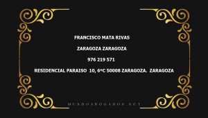 abogado Francisco Mata Rivas en la localidad de Zaragoza