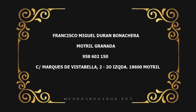 abogado Francisco Miguel Duran Bonachera en la localidad de Motril