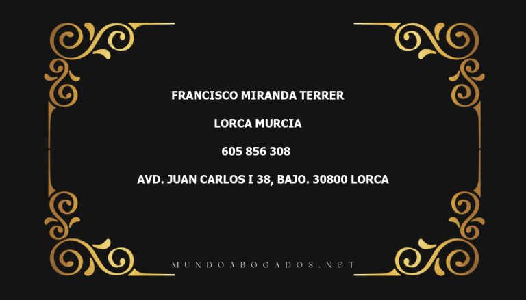 abogado Francisco Miranda Terrer en la localidad de Lorca