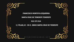 abogado Francisco Montoya Ezquerra en la localidad de Santa Cruz de Tenerife