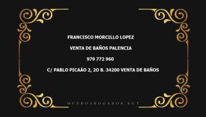 abogado Francisco Morcillo Lopez en la localidad de Venta de Baños