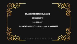 abogado Francisco Moreno Arranz en la localidad de Ibi