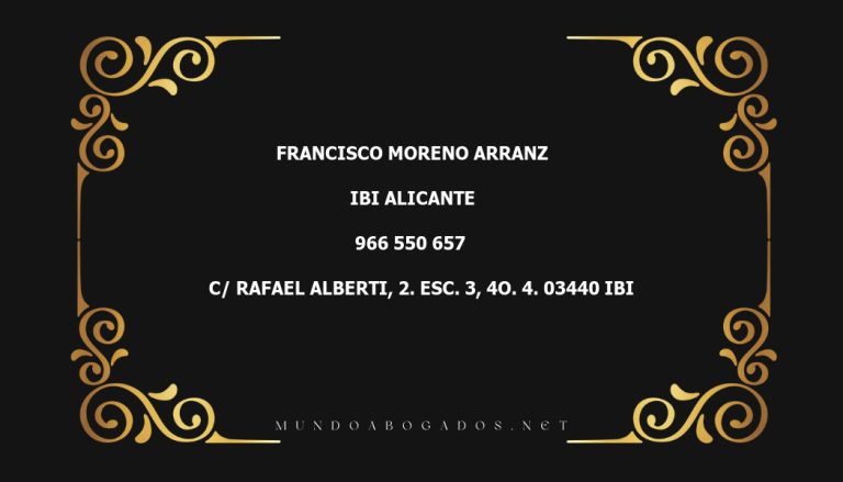 abogado Francisco Moreno Arranz en la localidad de Ibi