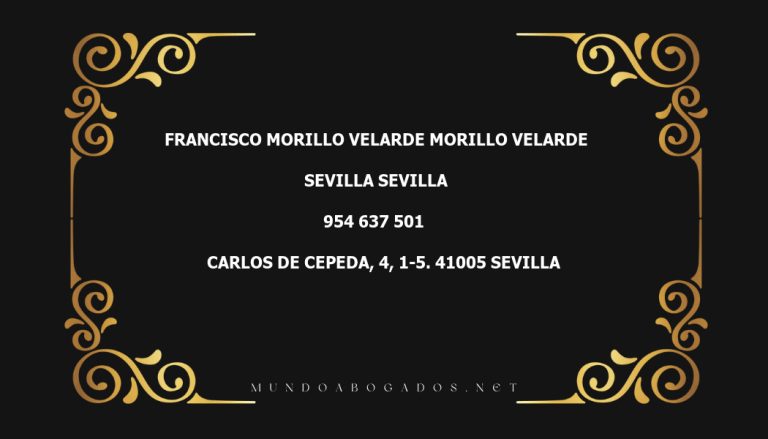 abogado Francisco Morillo Velarde Morillo Velarde en la localidad de Sevilla