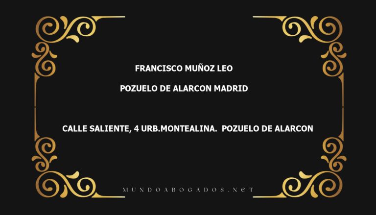 abogado Francisco Muñoz Leo en la localidad de Pozuelo de Alarcon