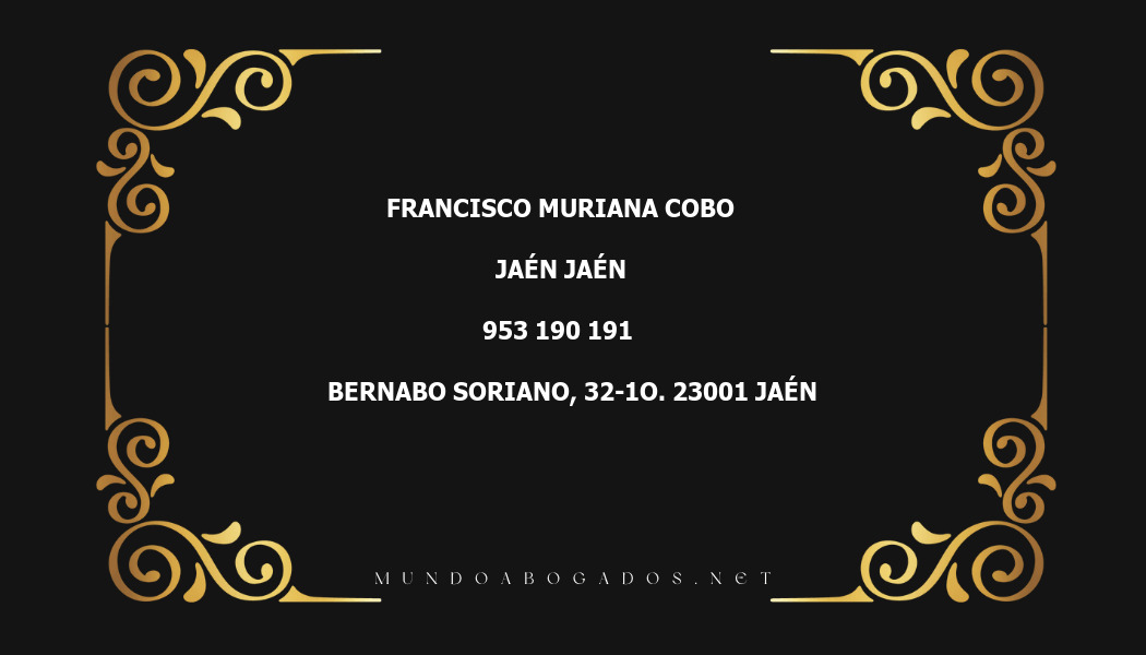 abogado Francisco Muriana Cobo en la localidad de Jaén