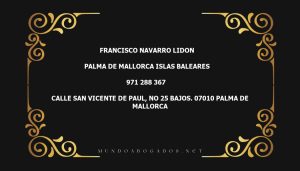 abogado Francisco Navarro Lidon en la localidad de Palma de Mallorca