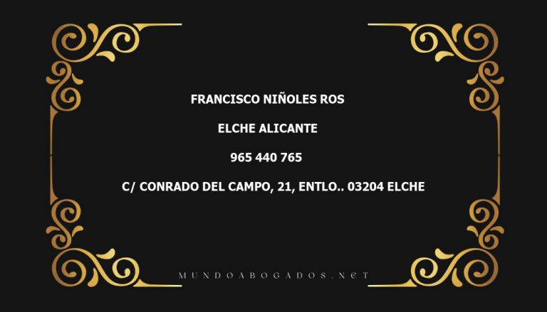 abogado Francisco Niñoles Ros en la localidad de Elche