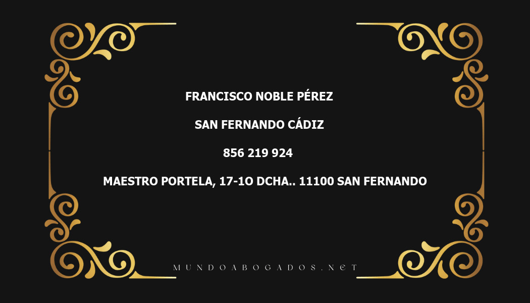 abogado Francisco Noble Pérez en la localidad de San Fernando