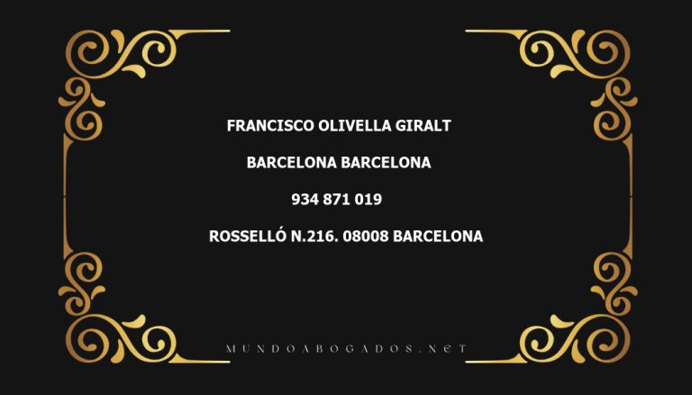 abogado Francisco Olivella Giralt en la localidad de Barcelona