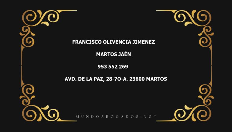 abogado Francisco Olivencia Jimenez en la localidad de Martos