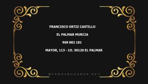 abogado Francisco Ortiz Castillo en la localidad de El Palmar