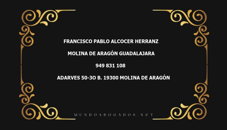 abogado Francisco Pablo Alcocer Herranz en la localidad de Molina de Aragón