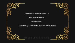 abogado Francisco Parron Sevilla en la localidad de El Ejido