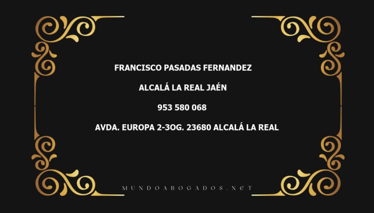 abogado Francisco Pasadas Fernandez en la localidad de Alcalá la Real