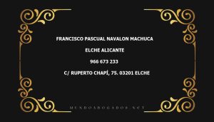 abogado Francisco Pascual Navalon Machuca en la localidad de Elche