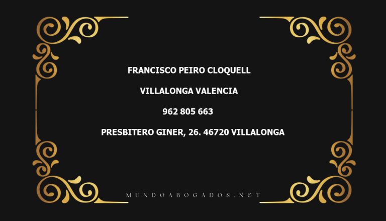 abogado Francisco Peiro Cloquell en la localidad de Villalonga