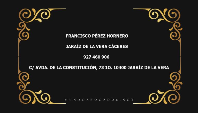 abogado Francisco Pérez Hornero en la localidad de Jaraíz de la Vera