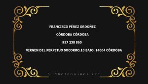 abogado Francisco Pérez Ordoñez en la localidad de Córdoba