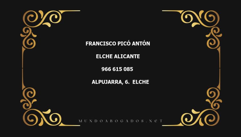 abogado Francisco Picó Antón en la localidad de Elche