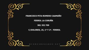 abogado Francisco Pita-Romero Caamaño en la localidad de Ferrol