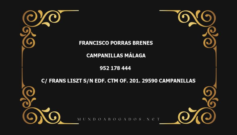 abogado Francisco Porras Brenes en la localidad de Campanillas