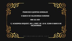 abogado Francisco Quintas Gonzalez en la localidad de O Barco de Valdeorras