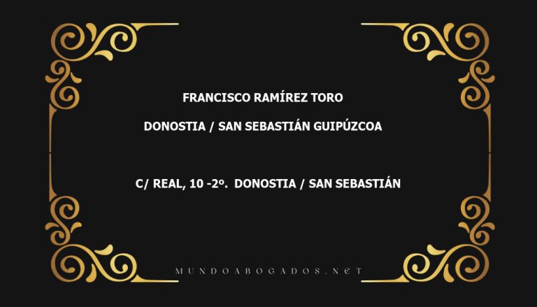 abogado Francisco Ramírez Toro en la localidad de Donostia / San Sebastián