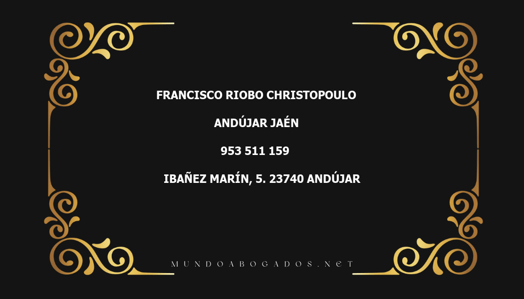 abogado Francisco Riobo Christopoulo en la localidad de Andújar