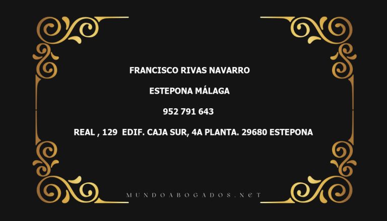 abogado Francisco Rivas Navarro en la localidad de Estepona